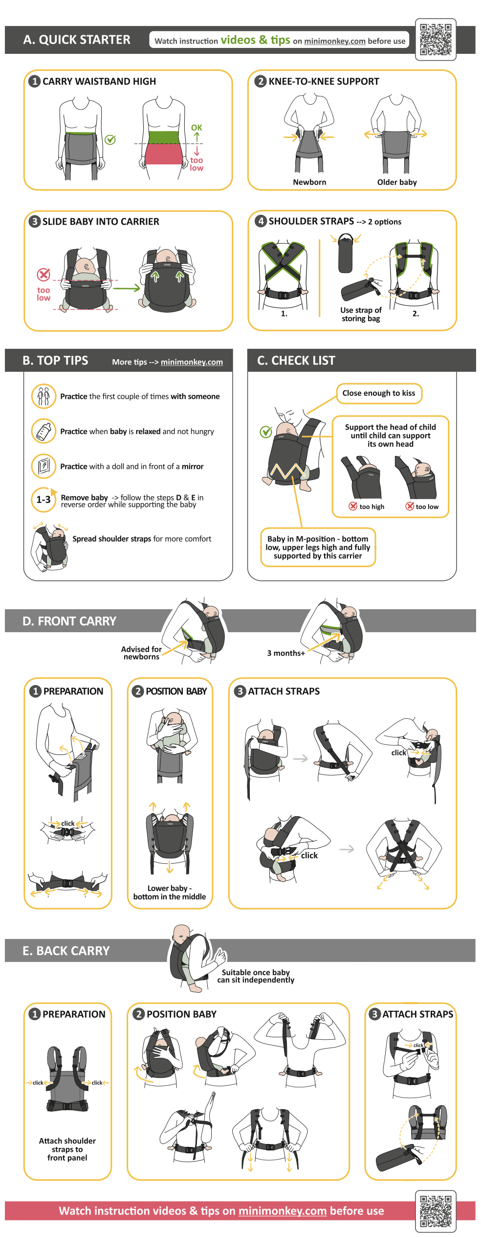 Minimonkey Baby Carrier Sand