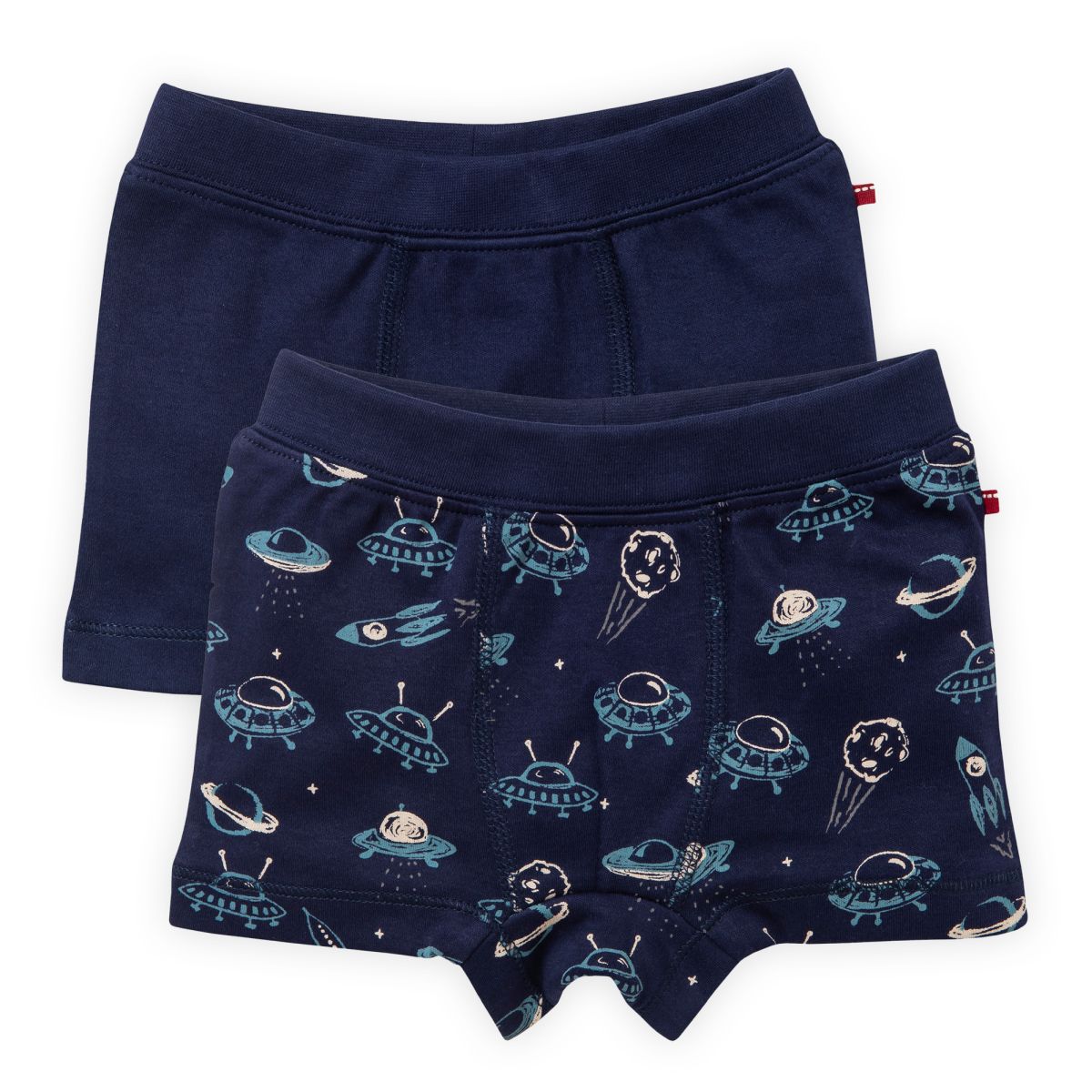 Boxershort 2er Pack nachtblau Weltall GOTS - 98