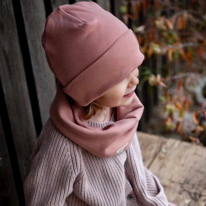 Beanie rosefarben GOTS - ab 52 cm