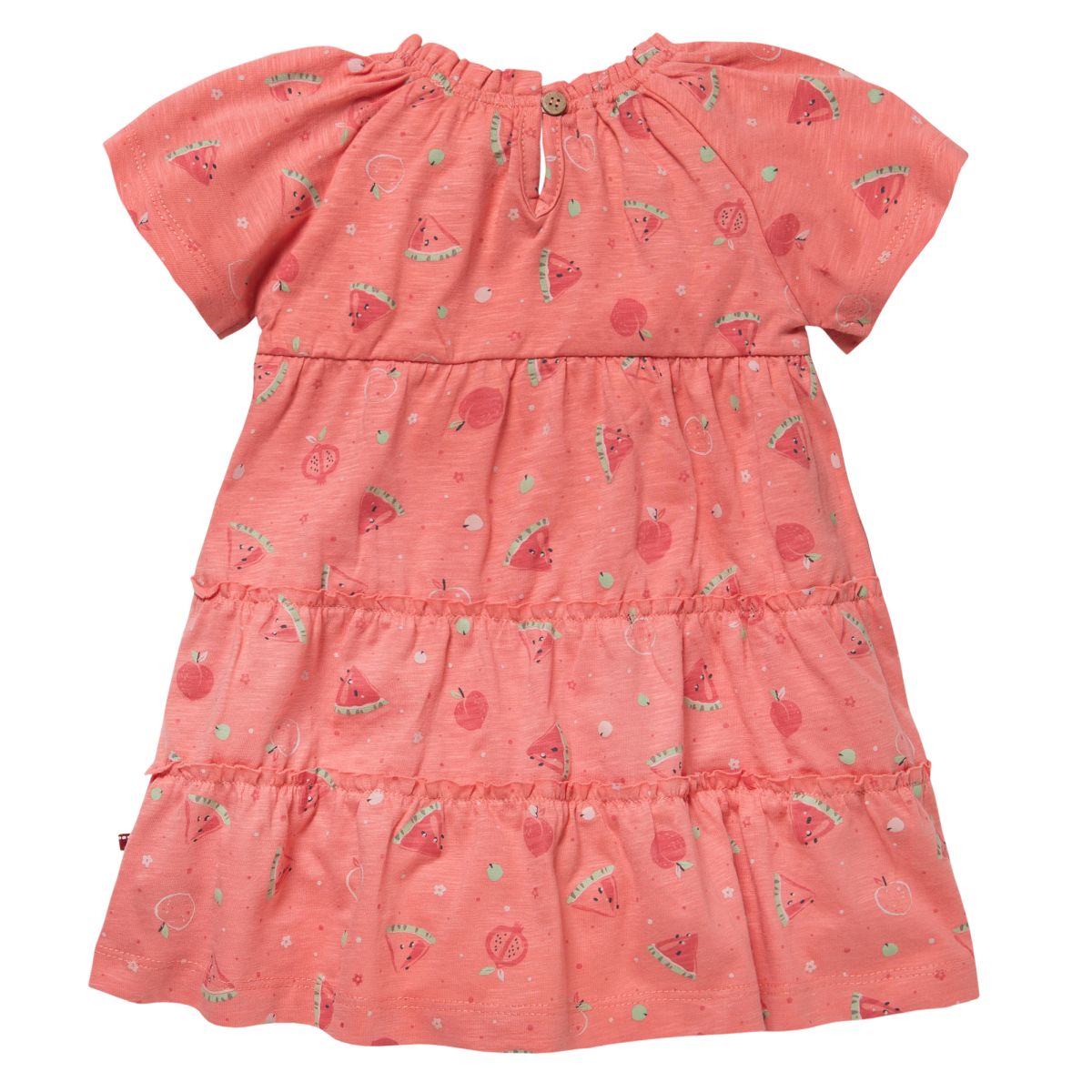 Kurzarm Kleid rot Früchte GOTS - 74-80