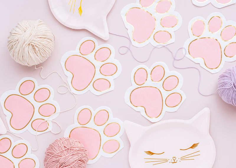 Servietten Katzenpfoten (12 Stk.) - Party Deco