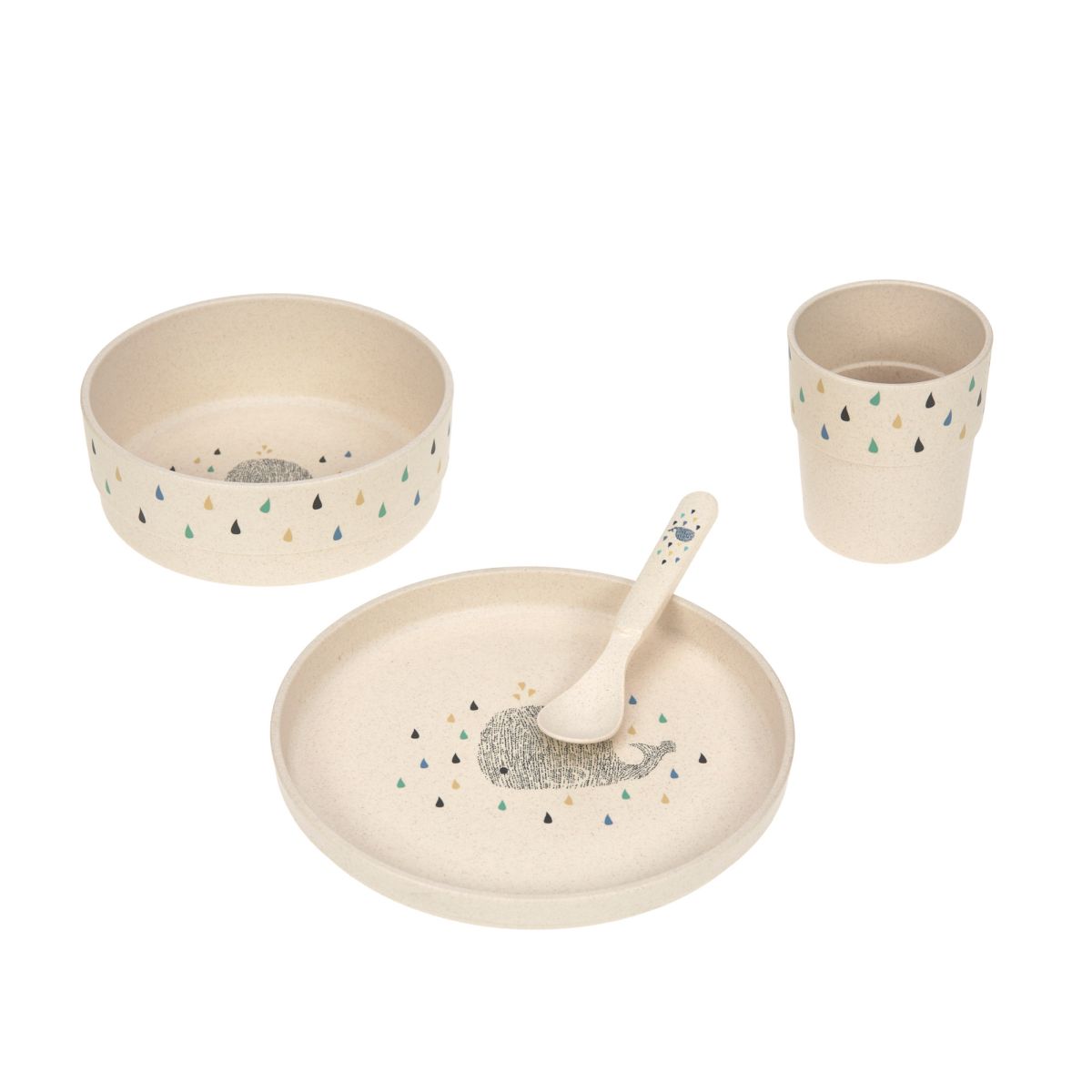 Kindergeschirr-Set Wal (4 teilig) - Lässig