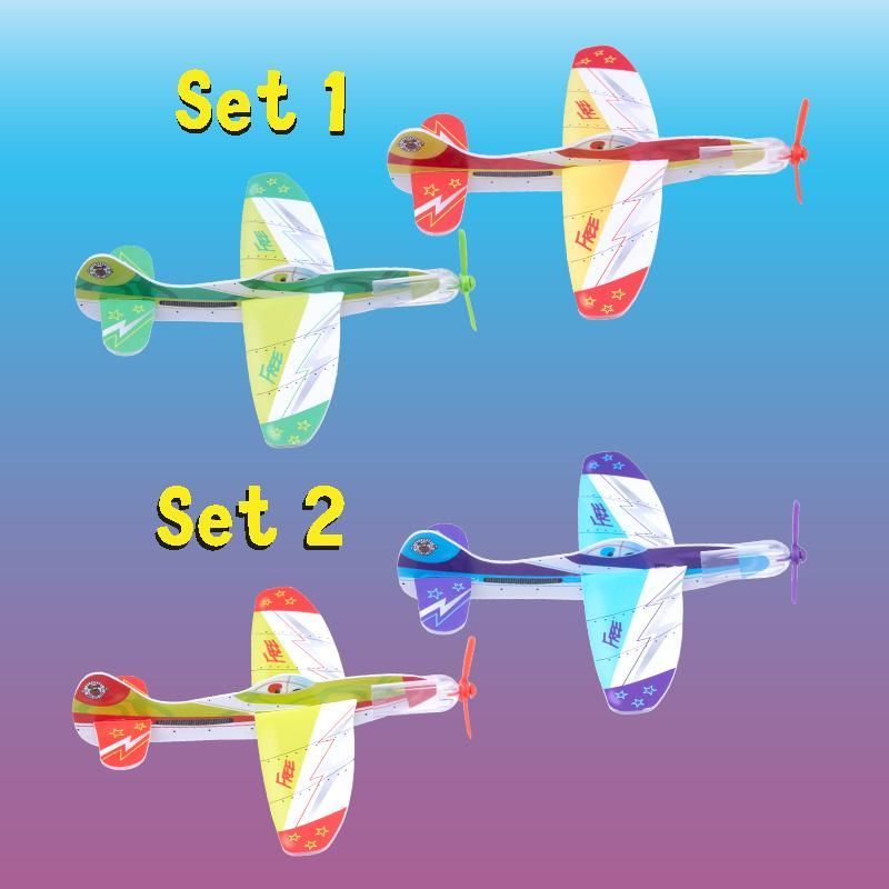 SPEED Foam Gleiter Flugzeug 2er-Set (verschiedene Designs, 1 Set)