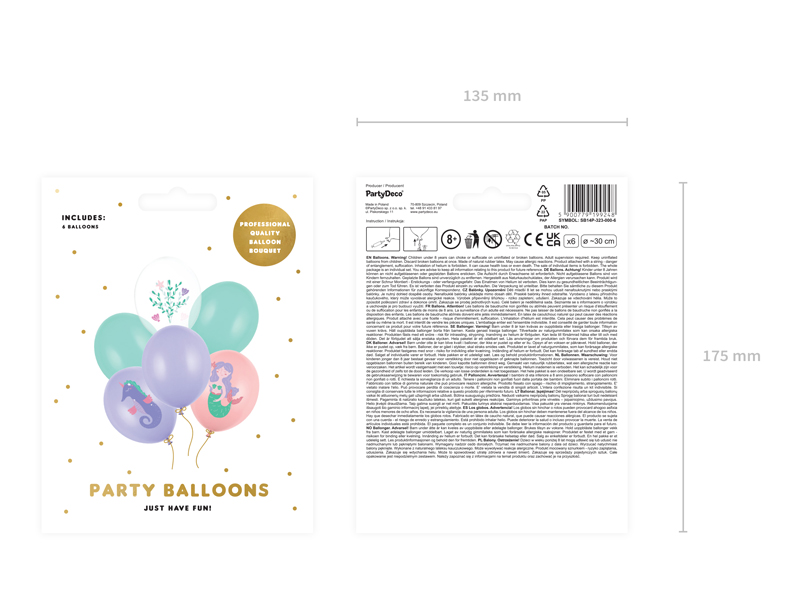 Luftballons Meerjungfrau - Meereswelt (6 Stk.) - Party Deco