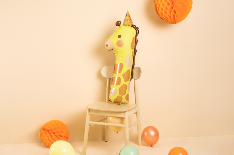 Folienballon Ziffer 1 - Giraffe, 82cm - Party Deco