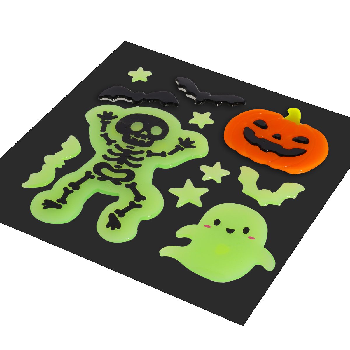 Set mit Gel-Fensteraufklebern Skelett Halloween - Windo-Glow - Legami