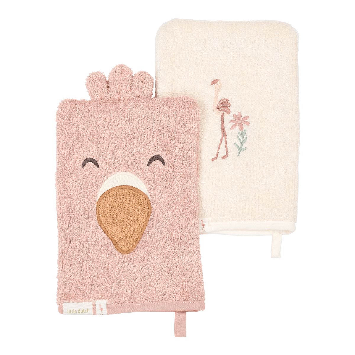Waschlappen Set Flamingo rosa  - Little Dutch