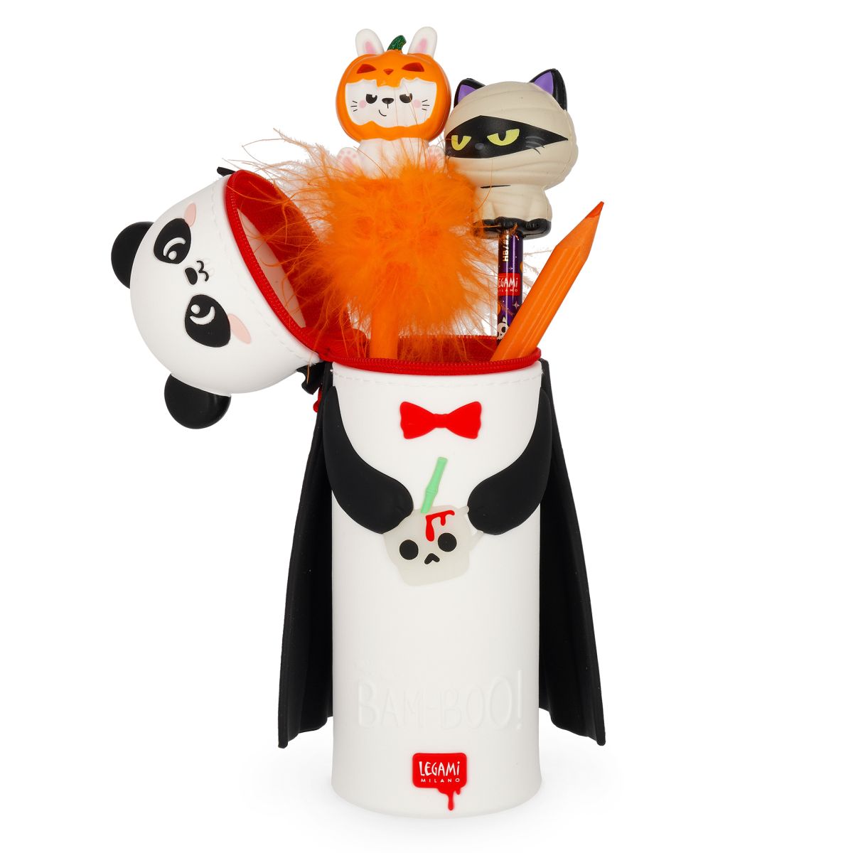 Kawaii Mäppchen aus Silikon Panda „Bam-Boo“ Halloween - Legami