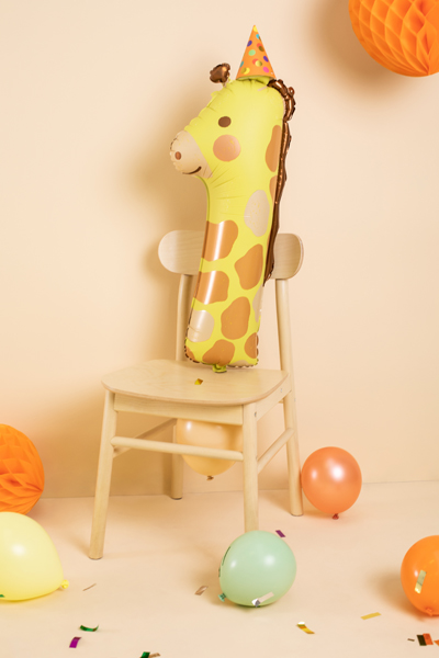 Folienballon Ziffer 1 - Giraffe, 82cm - Party Deco