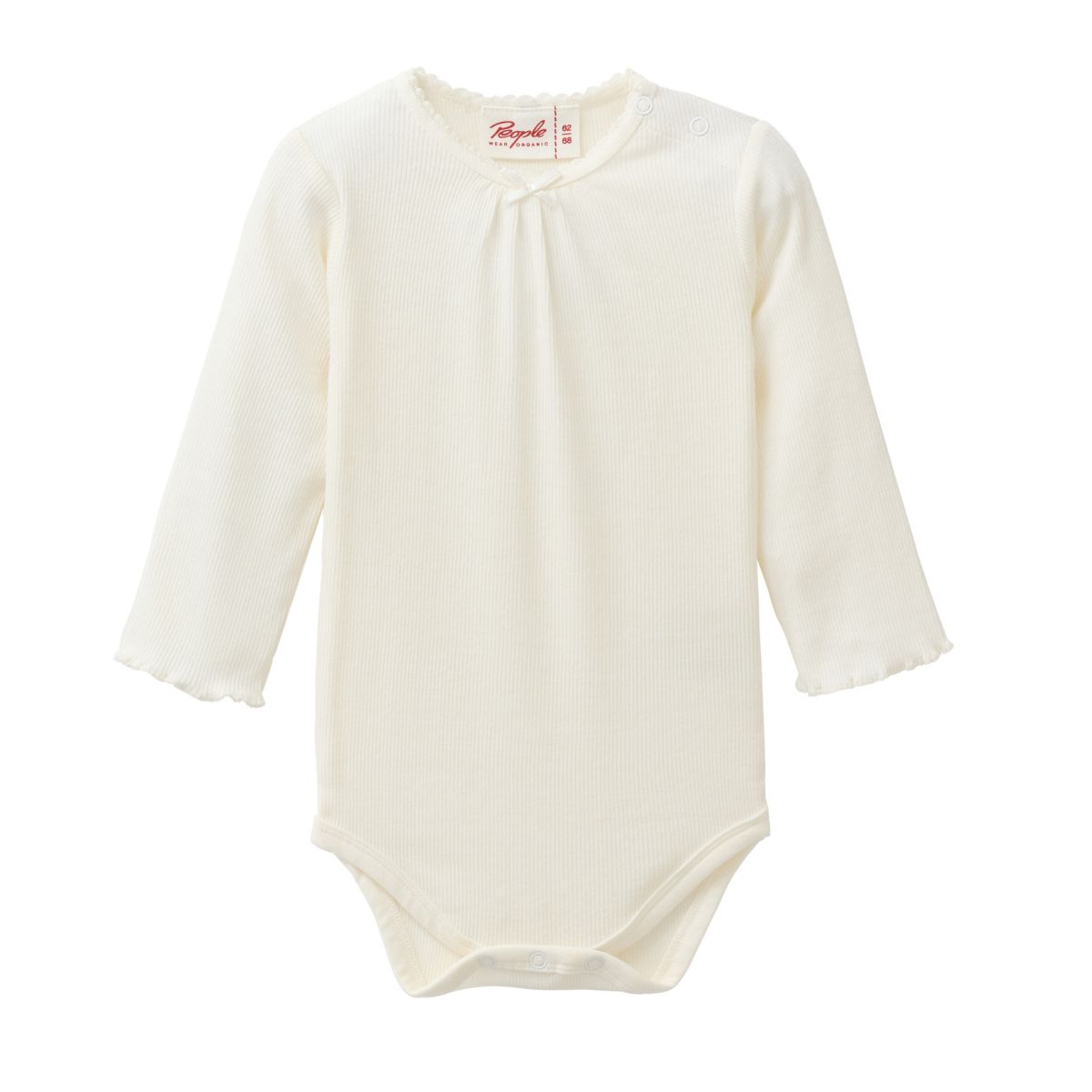 Langarm-Body weiß GOTS - 86-92