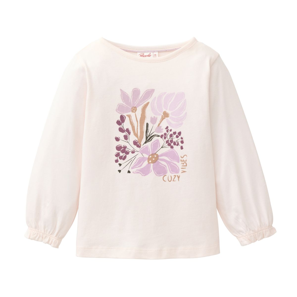 Langarmshirt puderrosa cosy vibes GOTS - 110-116
