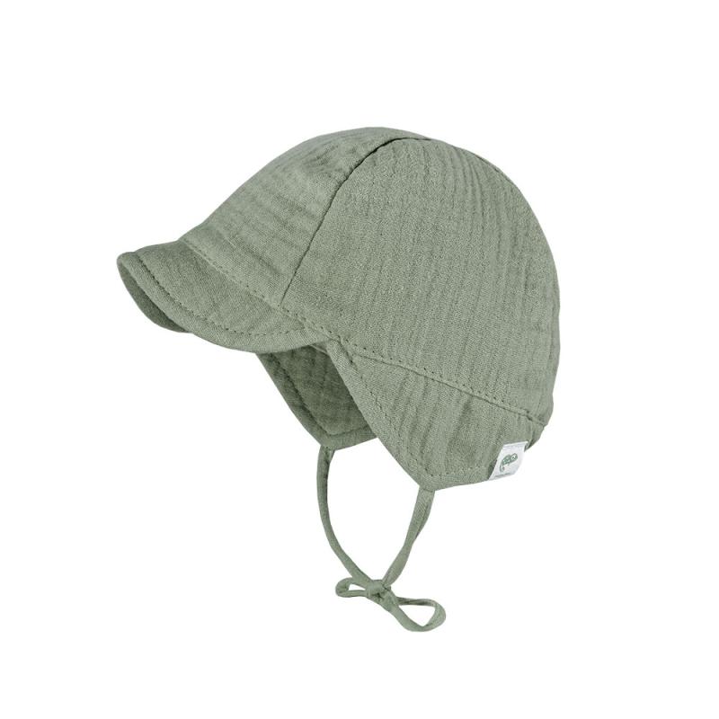 Schildmütze Musselin frostgrün Gr. 41