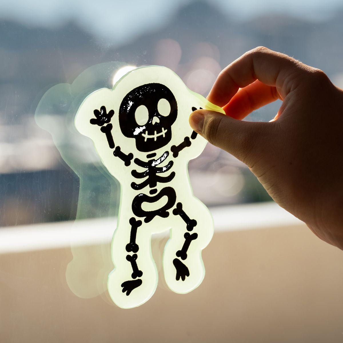 Set mit Gel-Fensteraufklebern Skelett Halloween - Windo-Glow - Legami