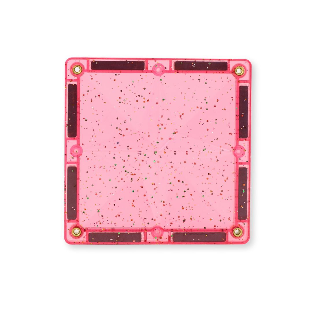 Cleverclixx Glitter Tiles Pack Transparent - Pink (16 Teile)