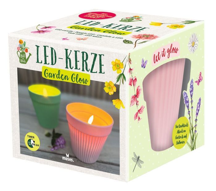 Blatt & Blüte LED-Kerze Garden Glow (verschiedene Designs, 1 Stück)