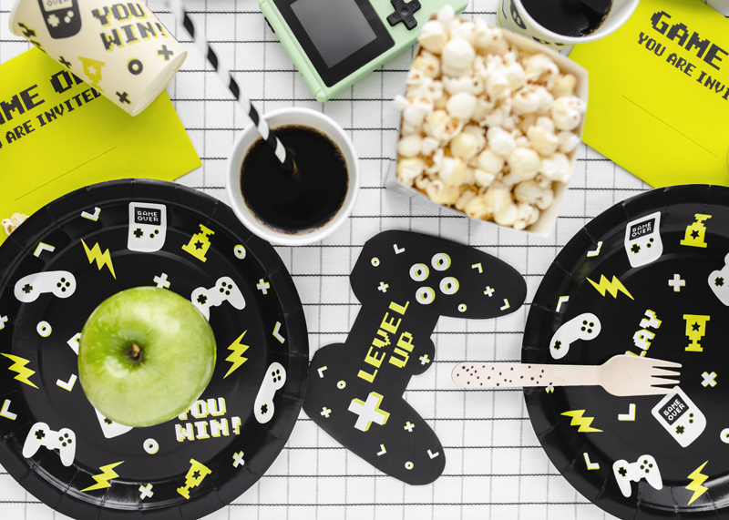 Pappteller Gamepad (6 Stk.) - Party Deco