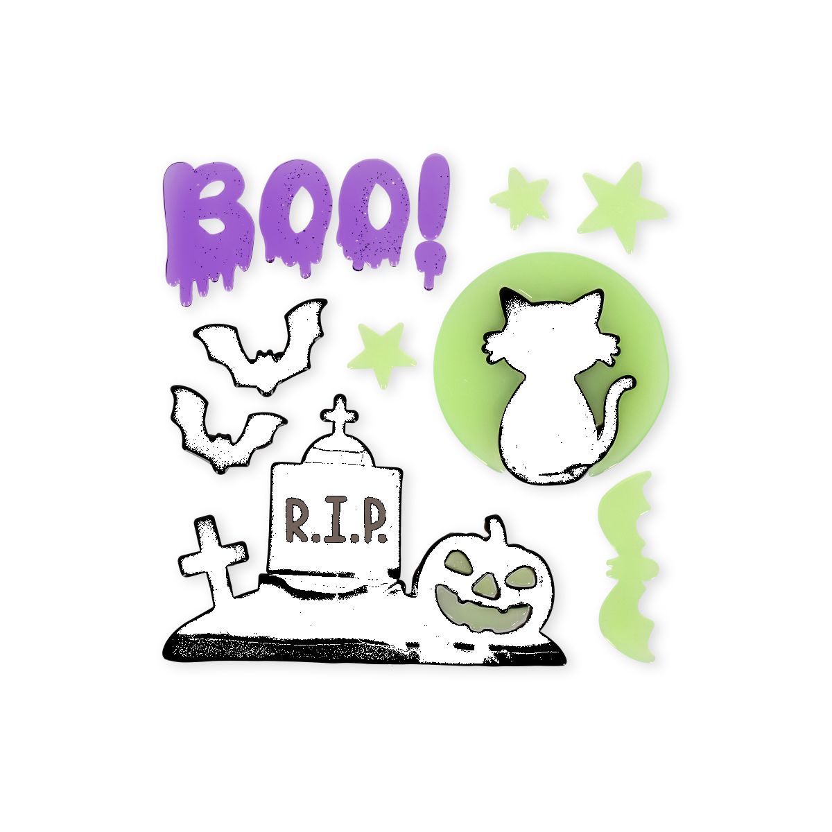 Set mit Gel-Fensteraufklebern Booh! Halloween - Windo-Glow - Legami