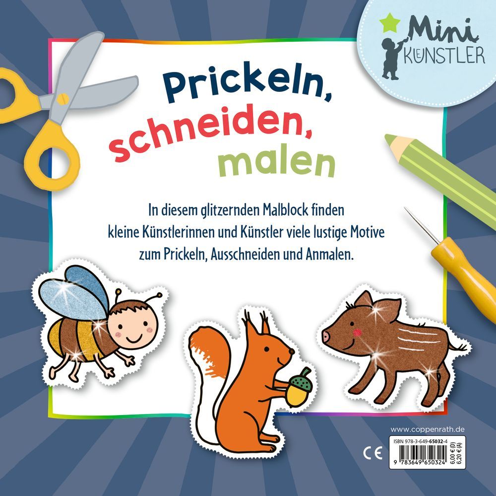 Mein erster Glitzer-Malspaß zum Schneiden + Prickeln: Wald-Motive (Mini-Künstler)
