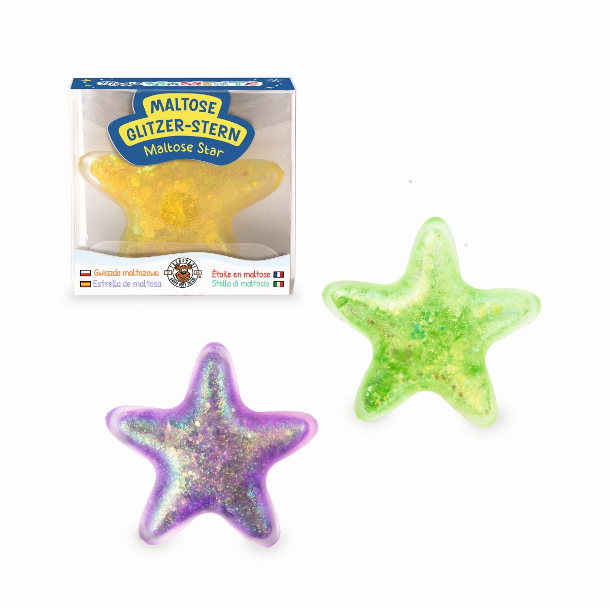 MAGIC MOMENTS SF Glitzer-Maltose-Stern (verschiedene Designs, 1 Stück)