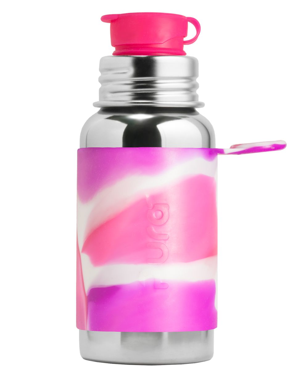 Pura Sport Flasche 550ml mit Sleeve pink swirl