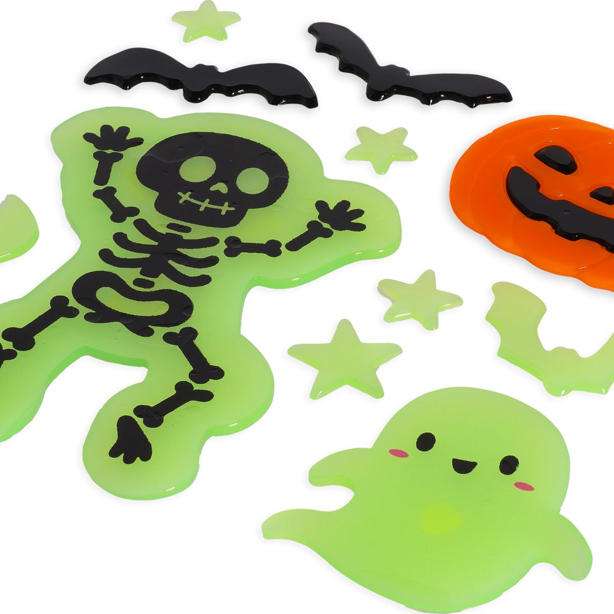 Set mit Gel-Fensteraufklebern Skelett Halloween - Windo-Glow - Legami