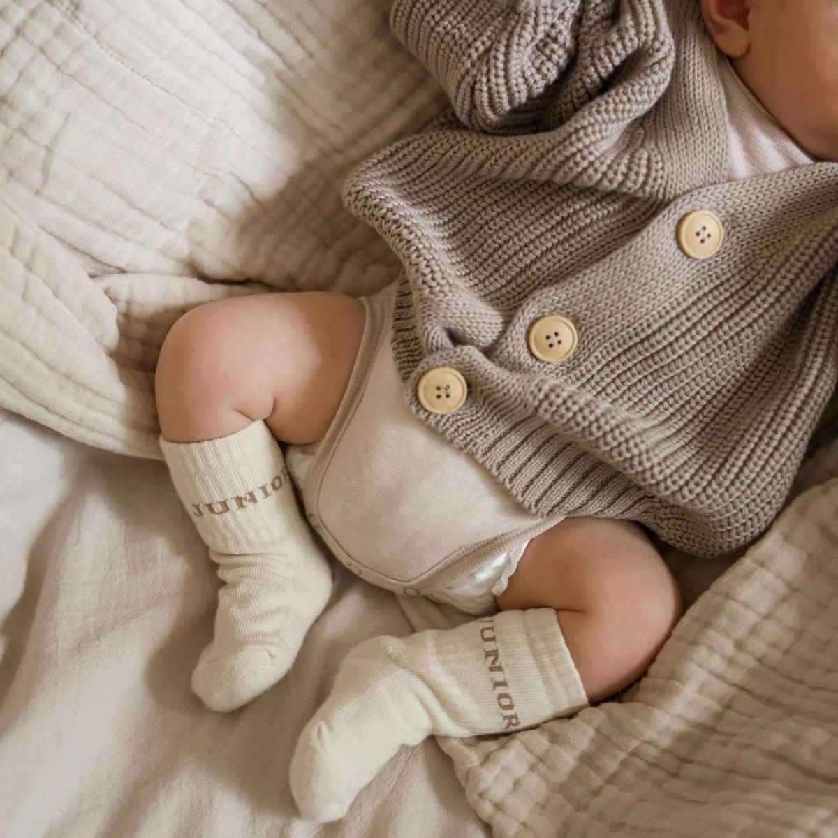 Socken JUNIOR sand GOTS - 0-12 M.
