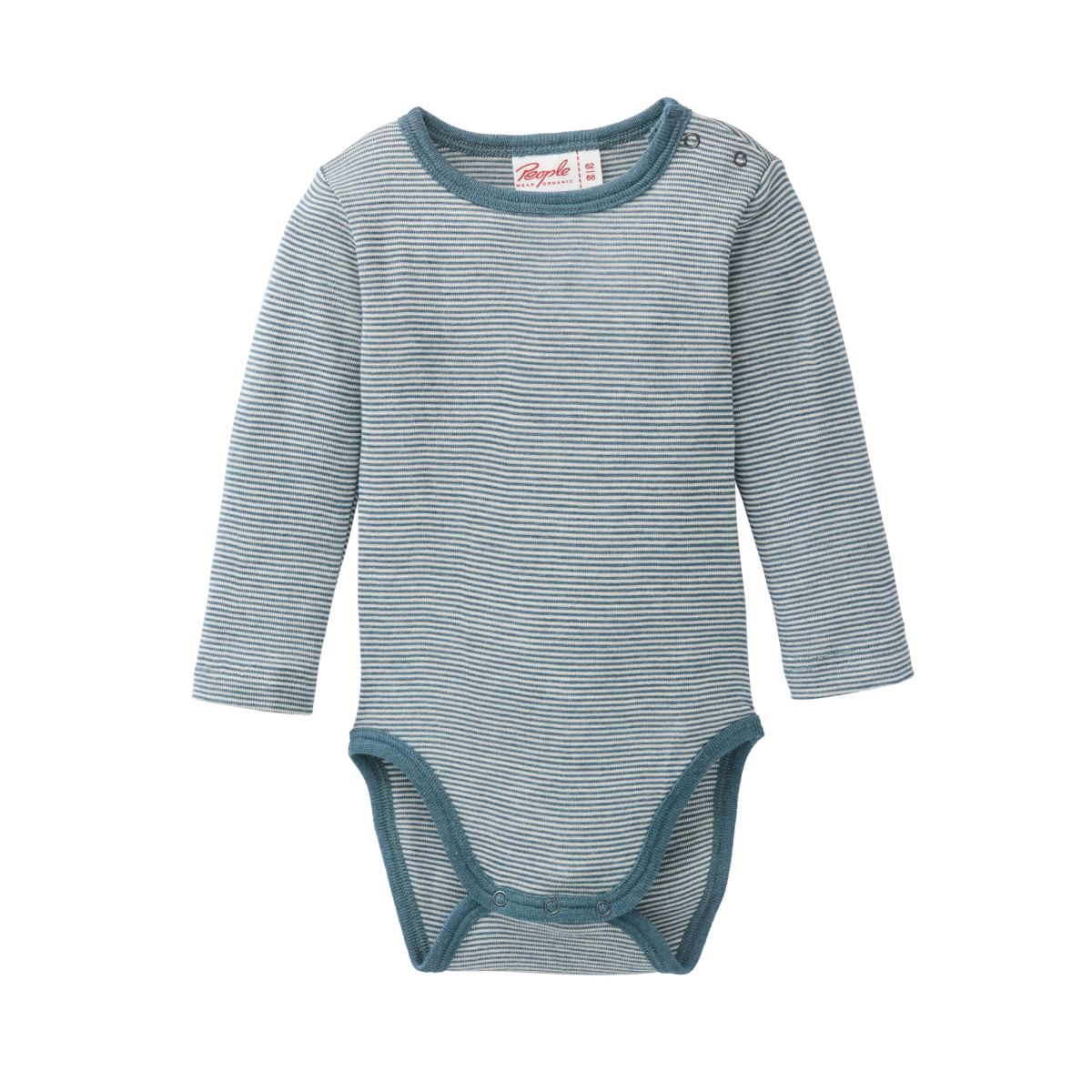 Body WS smaragd geringelt GOTS - 74-80