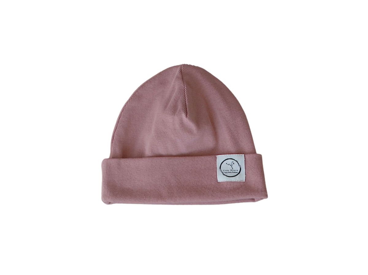 Beanie rosefarben GOTS - ab 52 cm