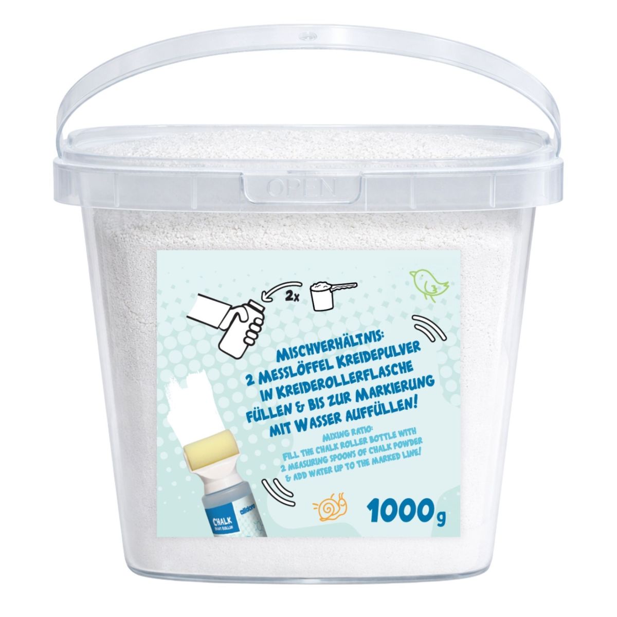 Kreidepulver weiß im Eimer 1kg - Alldoro