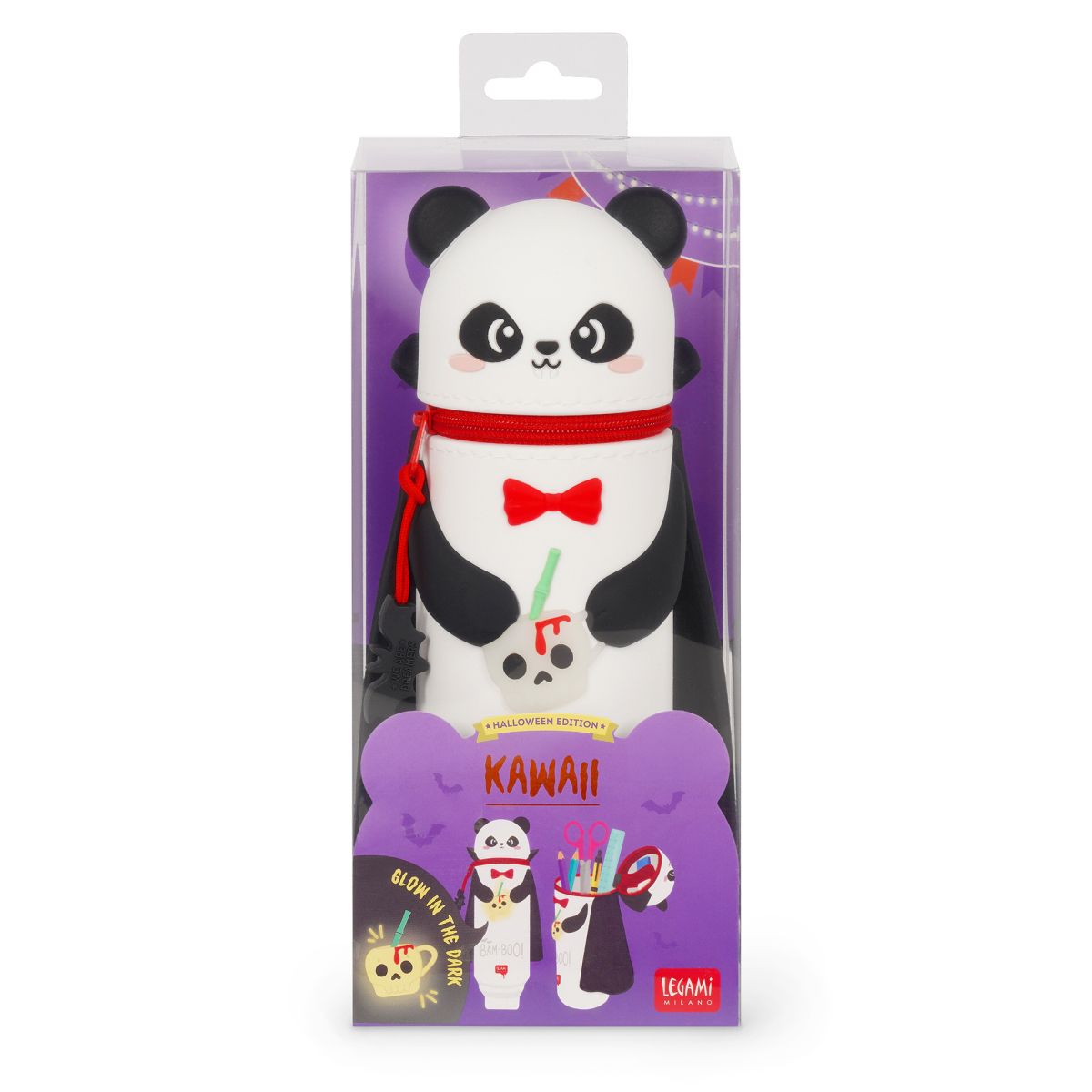 Kawaii Mäppchen aus Silikon Panda „Bam-Boo“ Halloween - Legami