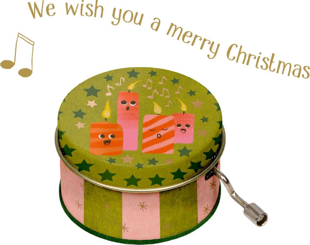 Metallspieluhr - Fröhliche Weihnachten (verschiedene Designs, 1 Stück)