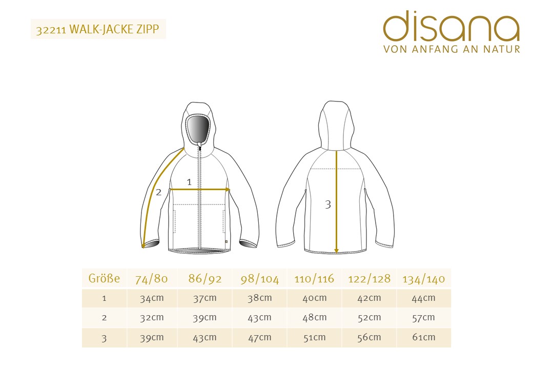 Disana Walkjacke Zipp grau Gr. 86-92